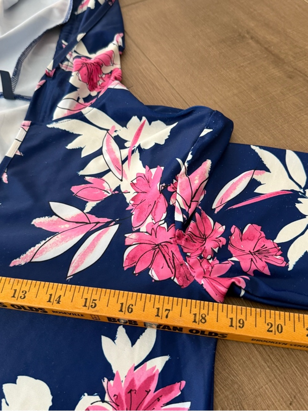 Nautica Blue Pink Floral Swim Bathing Suit Coverup Hood Women Small Resort Pool - Picture 5 of 8